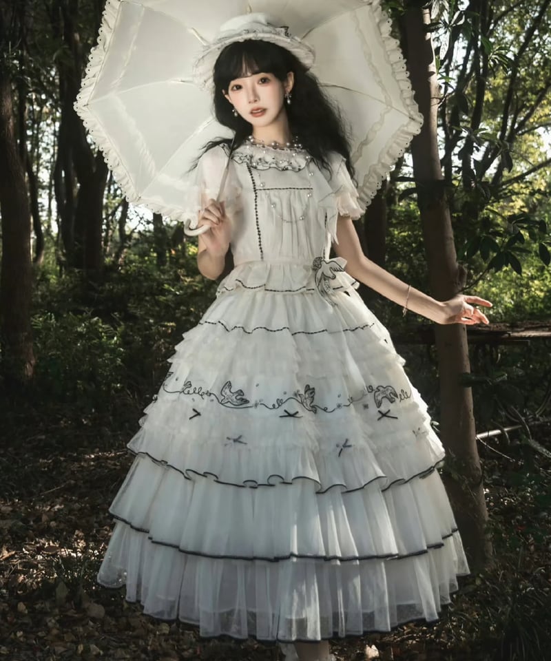 【美咲】ロングフリルシリーズ ブラウス+ジャンスカ+ヘドレセット 美咲】ロングフリルシリーズ ブラウス+ジャンスカ+ヘドレセット 飛鳥集