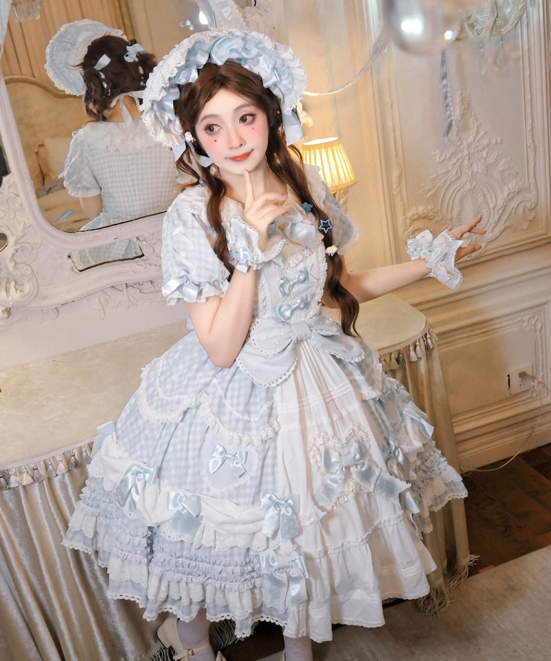 青木美沙子コラボ「ハートコンチェルト」ワンピース＆小物（サックス