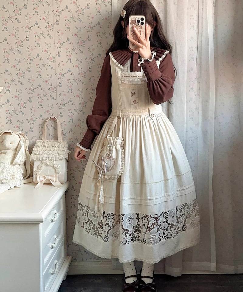 千羽鶴の夢」ジャンパースカート＆ブラウス 【1/18まで】送料無料