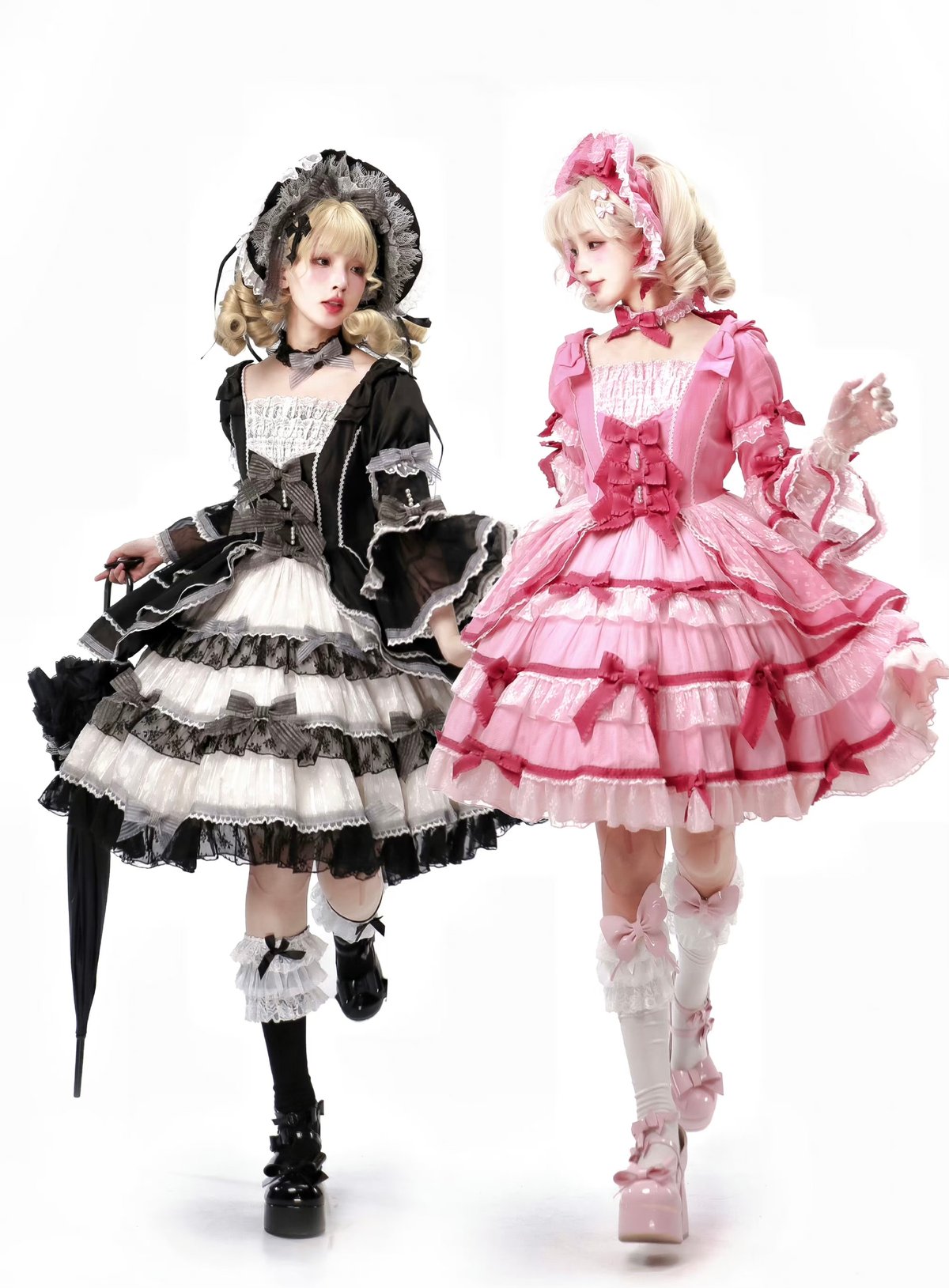 送料無料!】「ベルベットケーキ2.0」ピンク&黒ドレス 送料無料!】「ベルベットケーキ2.0」ピンク&黒ドレス