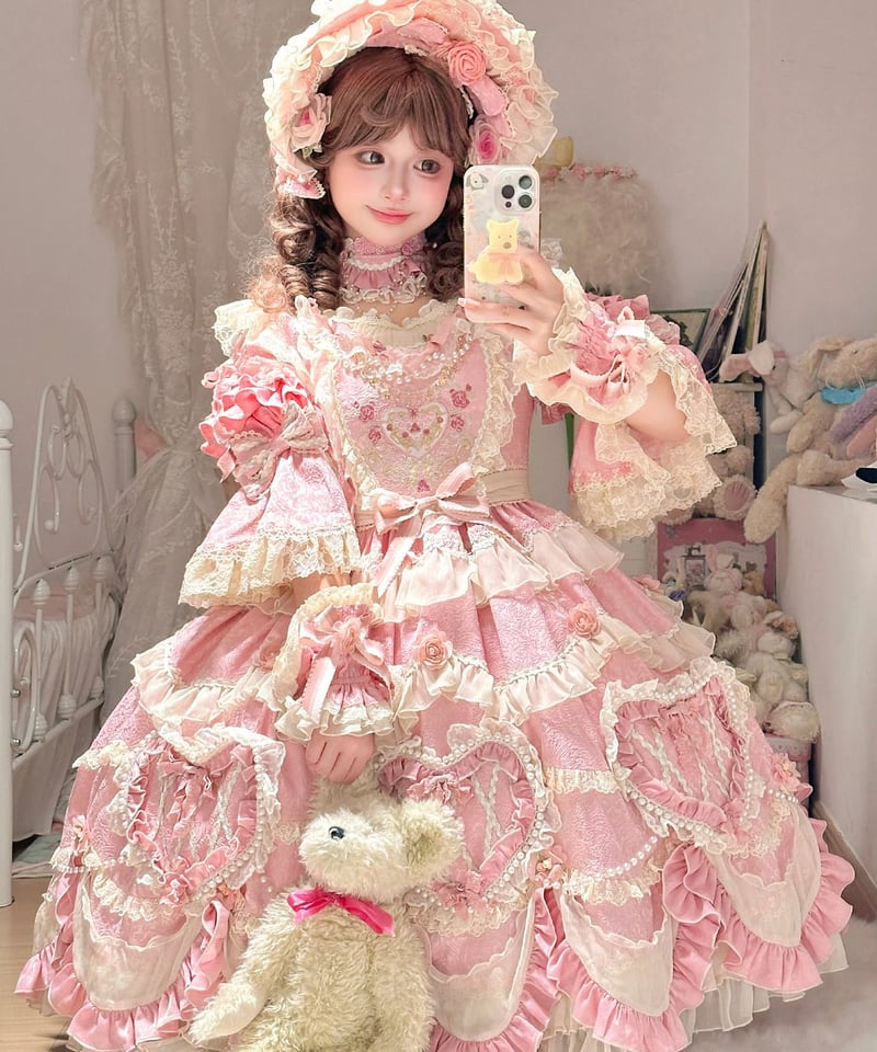 Vintage Cake」ドレス4点フルセット（ピンク） 【2/14まで】送料無料