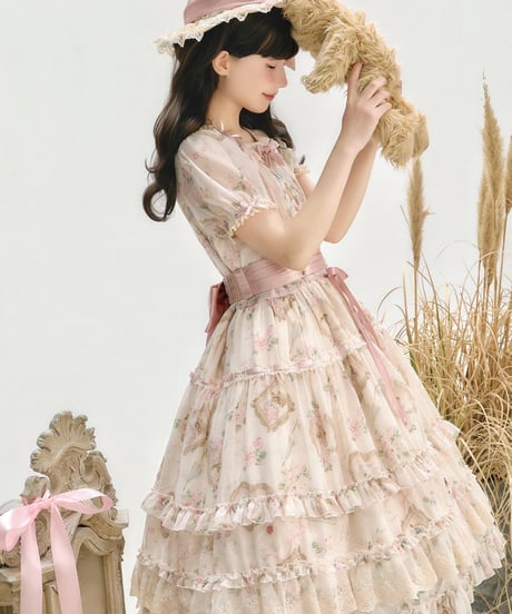 「Victorian Cat」ロングワンピース（コットン/シフォン） 【3/14まで】送料無料！