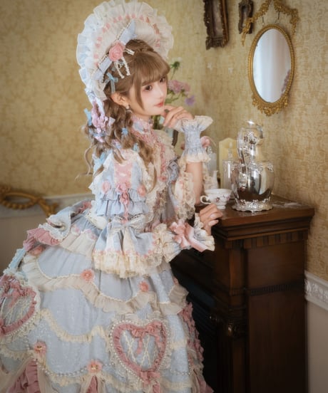 「Vintage Cake」ドレス４点フルセット（サックス） 【2/14まで】送料無料！