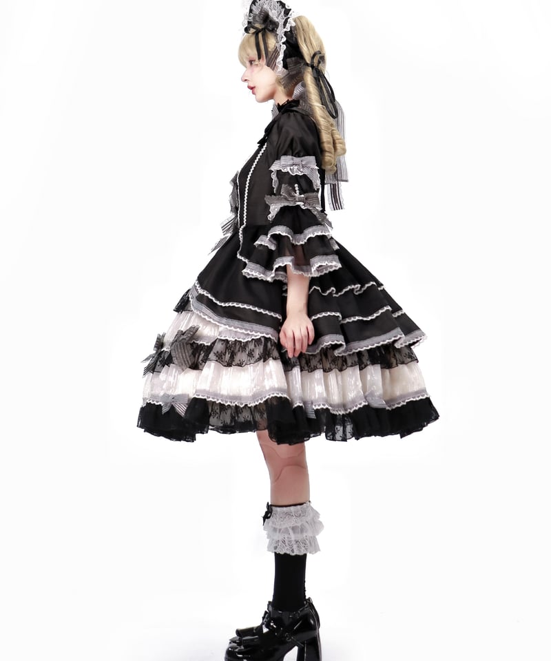 送料無料！】「ベルベットケーキ2.0」ピンク＆黒ドレス＆ボンネット