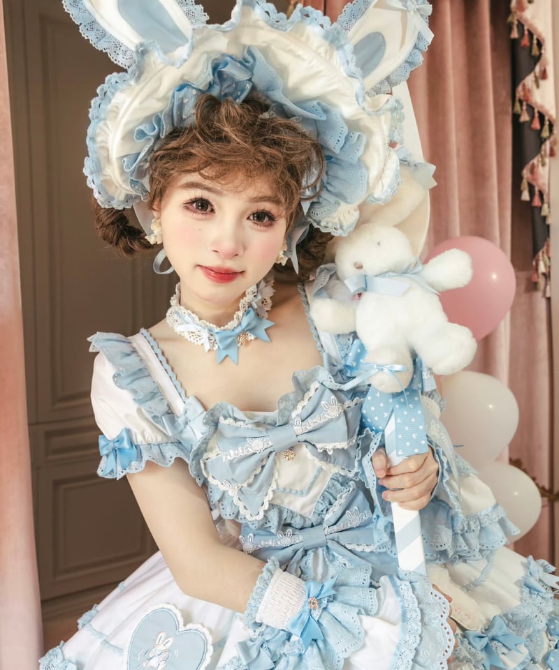 ラビットリボン」青木美沙子コラボドレス（サックス）【6/15まで