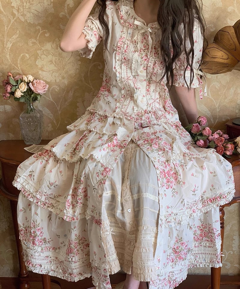 ローズブーケ」トップス・スカート・ワンピース 【8/11まで】送料無料