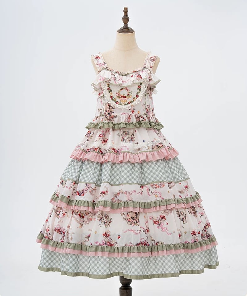 Flower Wreath」ジャンパースカート＆ヘッドドレスセット【3/1まで