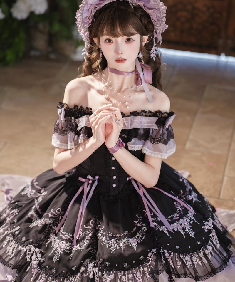 藤の庭」オフショルダーワンピース【5/25まで】ロリータ | GIRLISM 藤の庭」オフショルダーワンピース【5/25まで】ロリータ | GIRLISM