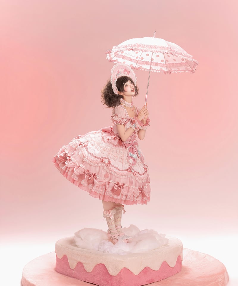 マイメロコラボ」ドレス＆ボンネットセット 【3/7まで】送料無料