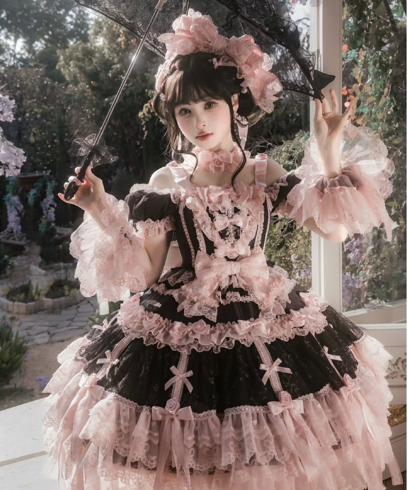 Pinik Mist Oath」ワンピース＆ジャンパースカート（黒） 【2/5まで