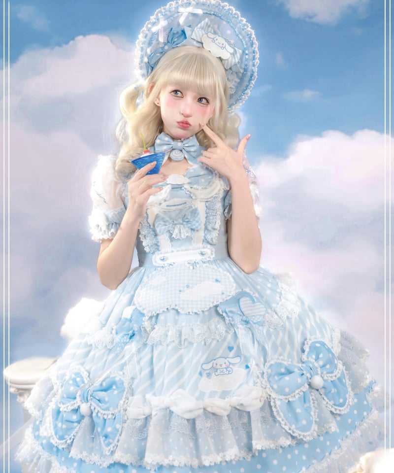 花と真珠箱×サンリオ」シナモロールワンピース【3/10まで】送料無料