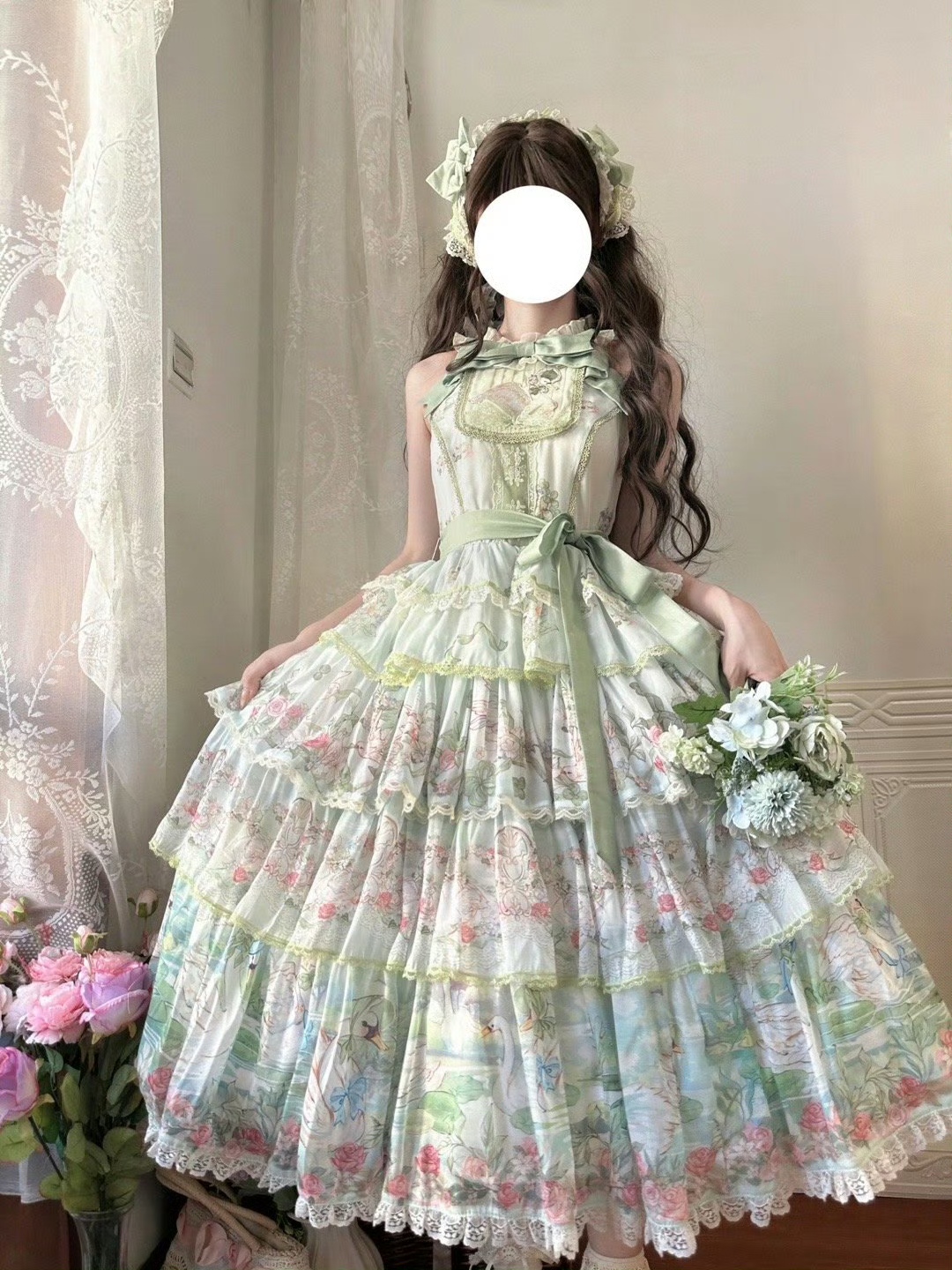 【SWANLAKE】ケープ Swan Lake」ジャンパースカート＆ケープセット【2/15まで】送料