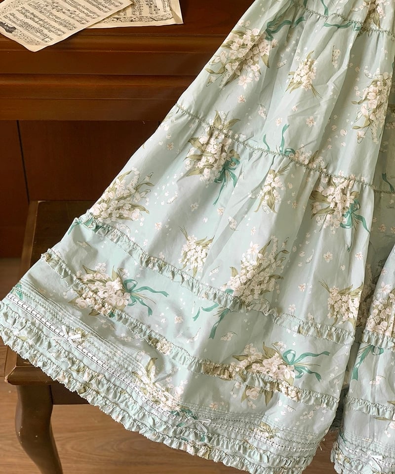 激レア　blugirl ブルーガール　すずらん　鈴蘭　リボン　フレアワンピース Amazon.co.jp: [SHUMING]フレアワンピース レディース