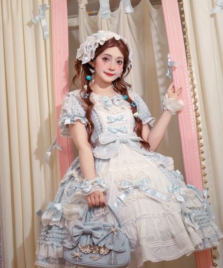 青木美沙子コラボ「ハートコンチェルト」ワンピース＆小物（サックス） 【9/30まで】送料無料！