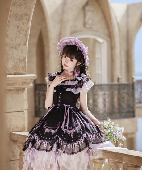 「藤の庭」オフショルダーワンピース【5/25まで】ロリータ