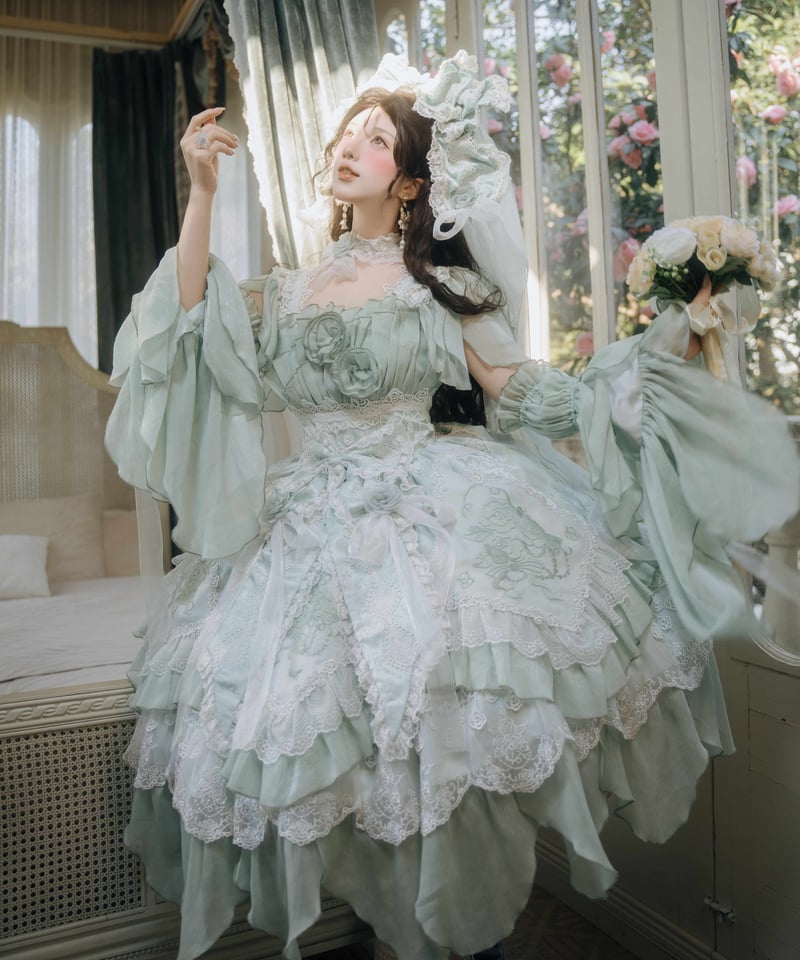 薔薇花傘」ジャンパースカート（ショート）【2/27まで】送料無料