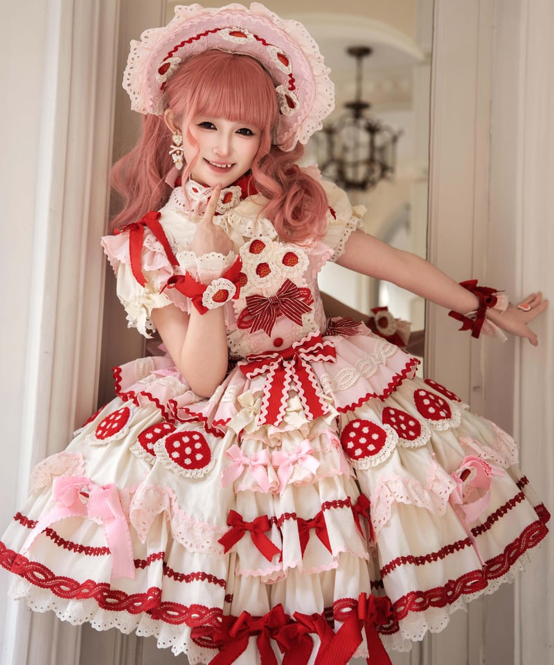 苺パーティー」ジャンパースカートドレスフルセット【3/2まで】送料