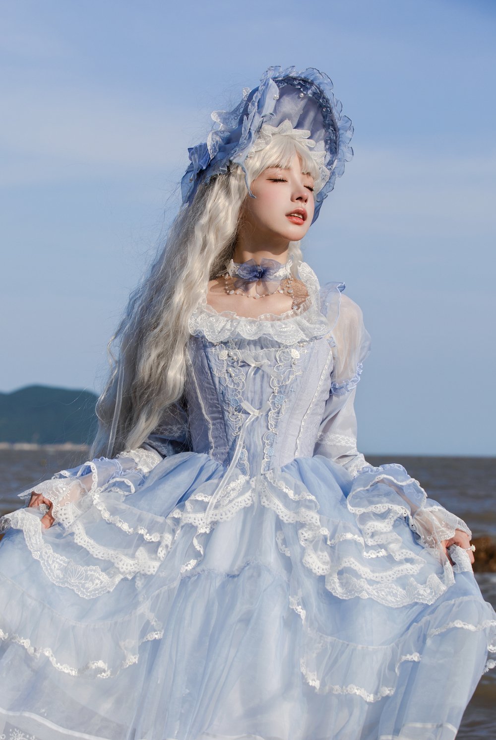 ガラスと波の歌」ロングジャンパースカート【9/8まで】送料無料