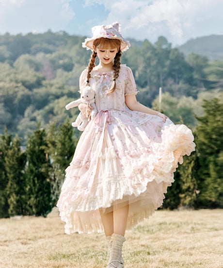 「Victorian Cat」ロングワンピース（コットン/シフォン） 【3/14まで】送料無料！