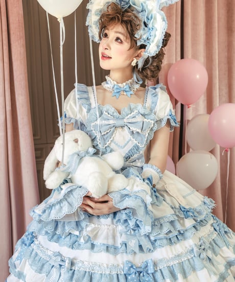 「ラビットリボン」青木美沙子コラボドレス（サックス）【6/15まで】送料無料！
