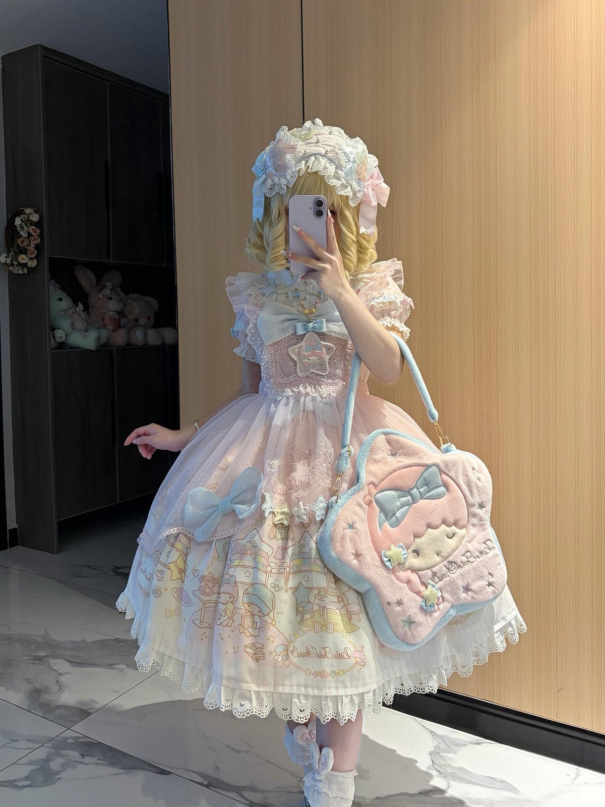 ぜ*つ様 ロリータワンピース 仲夏物語リトルツインスターズコラボ」柄付きワンピース 【6/8まで