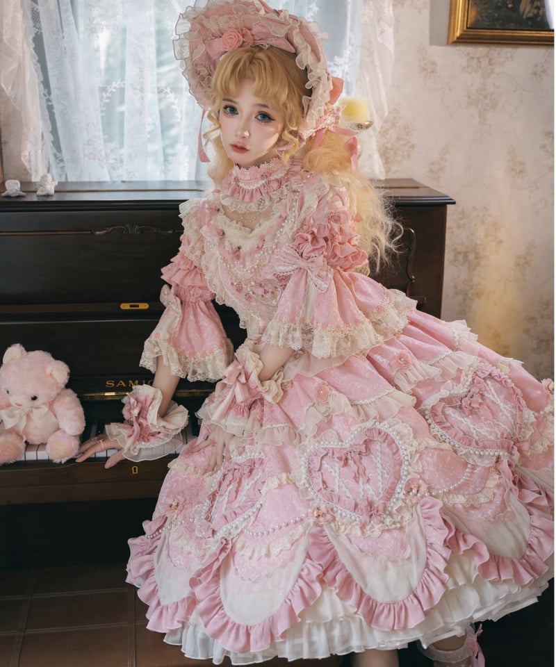 Vintage Cake」ドレス4点フルセット（ピンク） 【2/14まで】送料無料