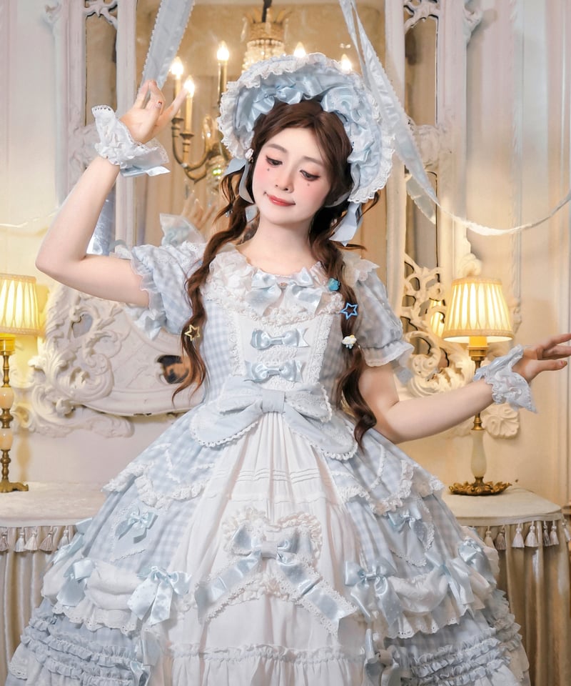 青木美沙子コラボ「ハートコンチェルト」ワンピース＆小物（サックス