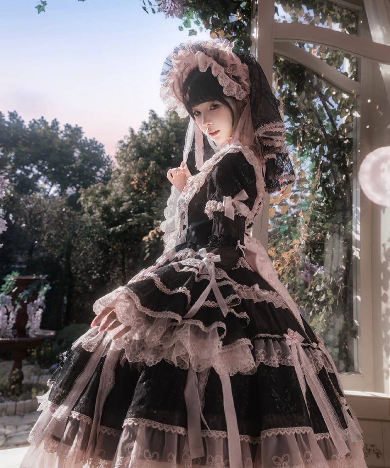 Pinik Mist Oath」ワンピース＆ジャンパースカート（黒） 【2/5まで