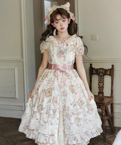 「Victorian Cat」ロングワンピース（コットン/シフォン） 【3/14まで】送料無料！