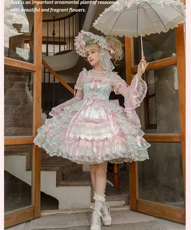 即購可　“Holy cute” 薔薇色　昭和少女　変形　スカート Kawaii ~ Olivia JSK by Axes Femme