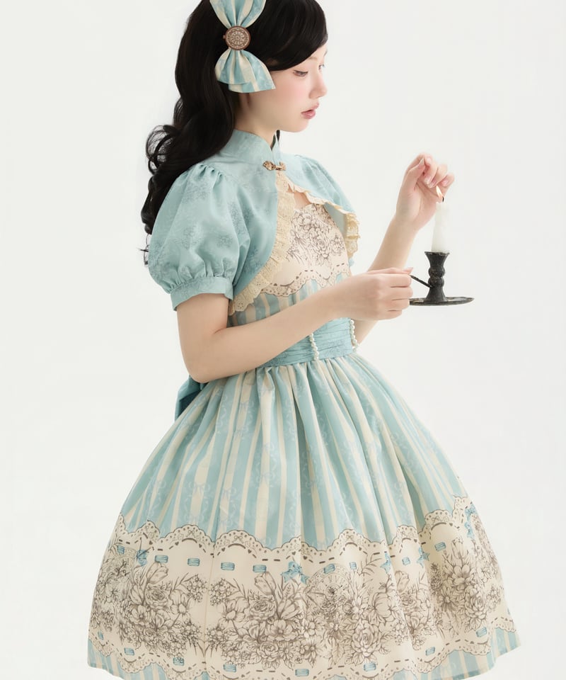 な*せ様 【中古】[Victorian maiden]アメリアレーシーブラウスカ 繁花時計2.0」ショートジャンパースカート 【2/20まで】送料無料