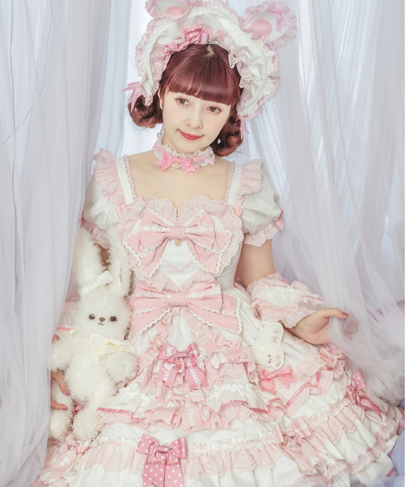 ラビットリボン」青木美沙子コラボドレス（ホワイト）【6/15まで】送料