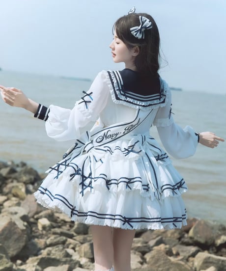 「Navy Girl」長袖ワンピース5点フルセット 【5/2まで】送料無料！