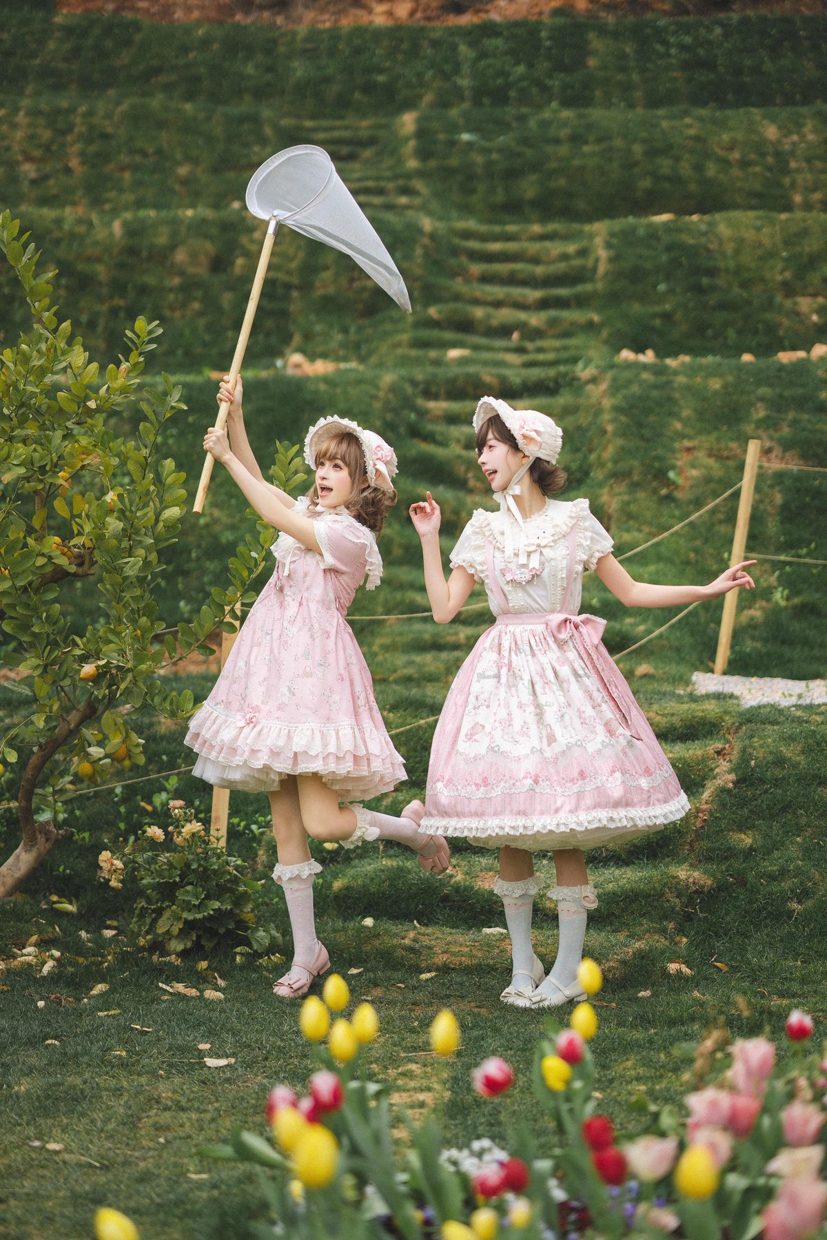 桜の羊ちゃん」スカート、エプロン、カーディガン 【4/4まで】送料無料