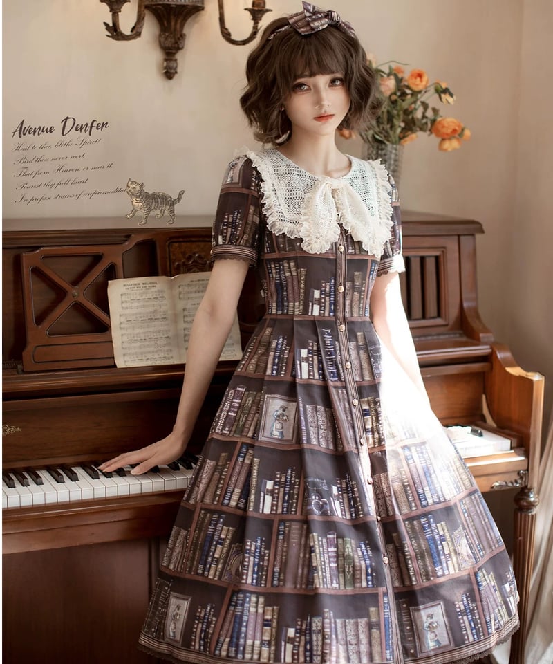 Cat Bookshelf」ショートワンピース【6/21まで】送料無料！ | GIRLISM