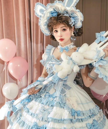 「ラビットリボン」青木美沙子コラボドレス（サックス）【6/15まで】送料無料！