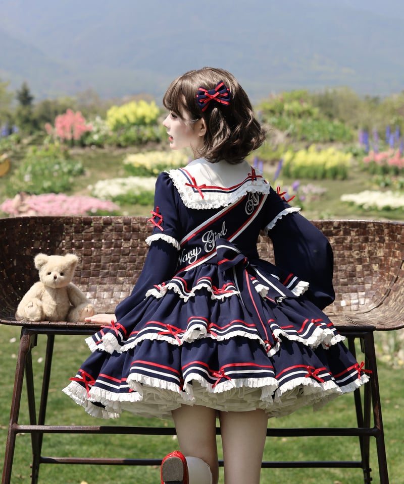 Navy Girl」長袖ワンピース5点フルセット 【5/2まで】送料無料！ | GIRLISM