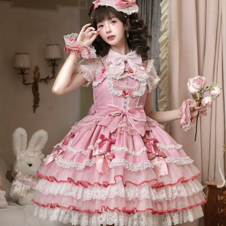 ハンドメイド　ロリータ 4点セット クラシカルケープ付きロリータセットアップ 1412 | 可愛い服量産型服