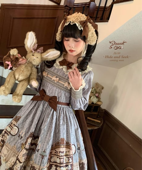 「Hide And Seek」長袖ワンピース 【4/25まで】送料無料！