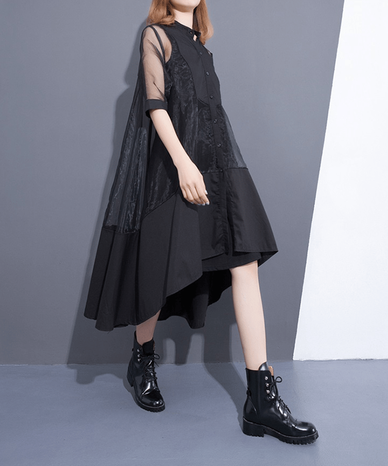 メッシュステッチフィッシュテールドレス（E-071） | LONDA