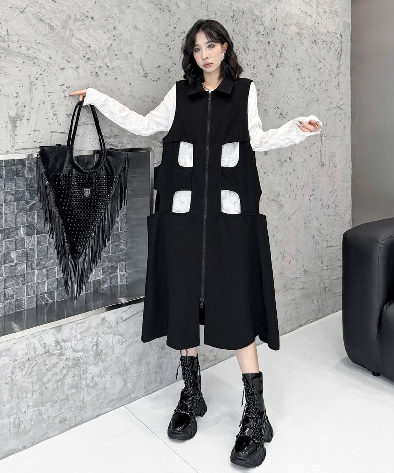 極美品】エンフォルド ストレッチダブルクロスロングベスト