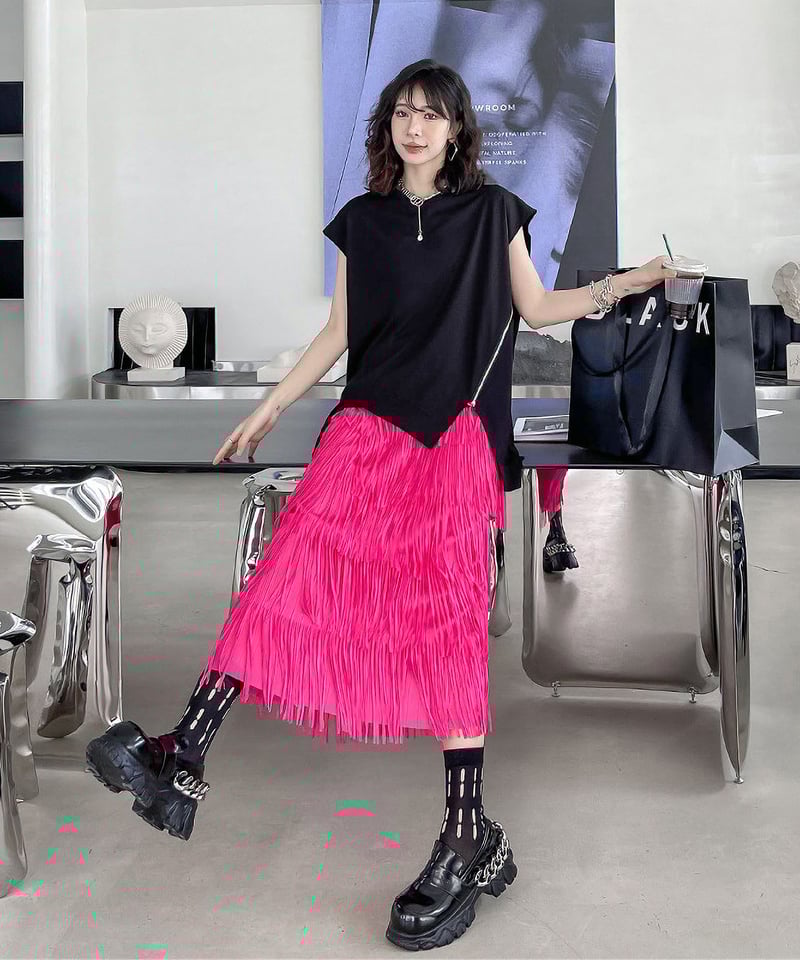 りあん　ボールジィー ブラッシュプリントティアードロングスカート36 トゥモローランド ボールジィー ブラッシュプリントティアード