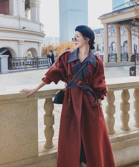 美品】ESCADA 高級 ヴァージンウール チェック ロングコート