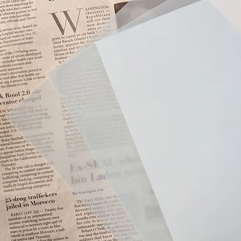 トレーシングペーパー うす青 52kg 厚み0.08mm A4サイズ 10枚