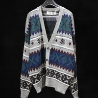 USED "90'S THE MEN'S STORE AT SEARS" PATTERN CARDIGAN