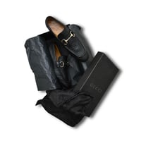 USED "GUCCI" GG EMBOSS LOAFERS
