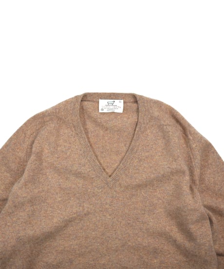 USED "70-80'S LORD JEFF" LAMB WOOL V-NECK KNIT