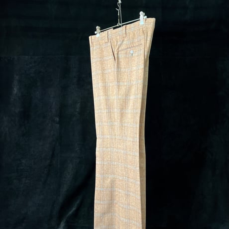 USED 70'S PLAID WIDE FLARE SLACKS