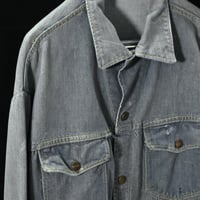 VINTAGE "50'S SEARS / ROEBUCKS" WORN-OUT VATDYED DENIM TRACKER JACKET