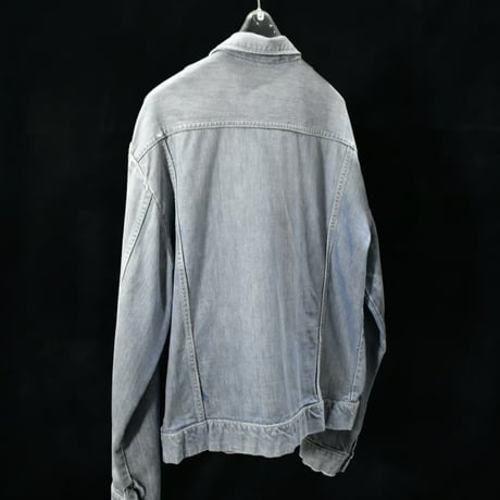 VINTAGE "50'S SEARS / ROEBUCKS" WORN-OUT VATDYED DENIM TRACKER JACKET